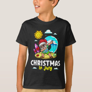 Camiseta Papai Noel Celebração de Natal em Julho Verão V