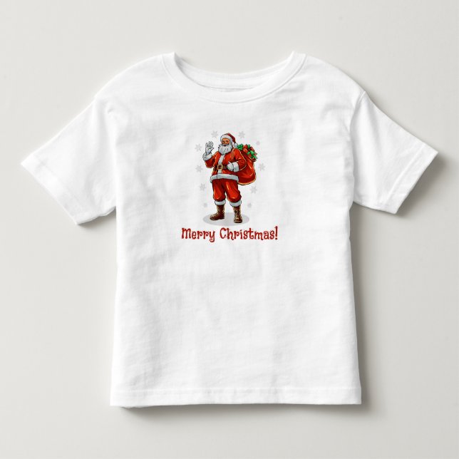 Camiseta Papai Noel clássico trazendo presentes de Natal (Frente)