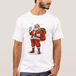Camiseta Papai Noel Clássico trazendo presentes de Natal