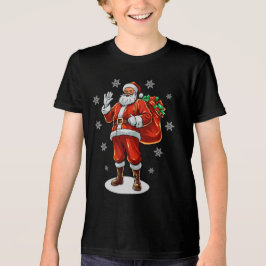 Camiseta Papai Noel Clássico trazendo presentes de Natal