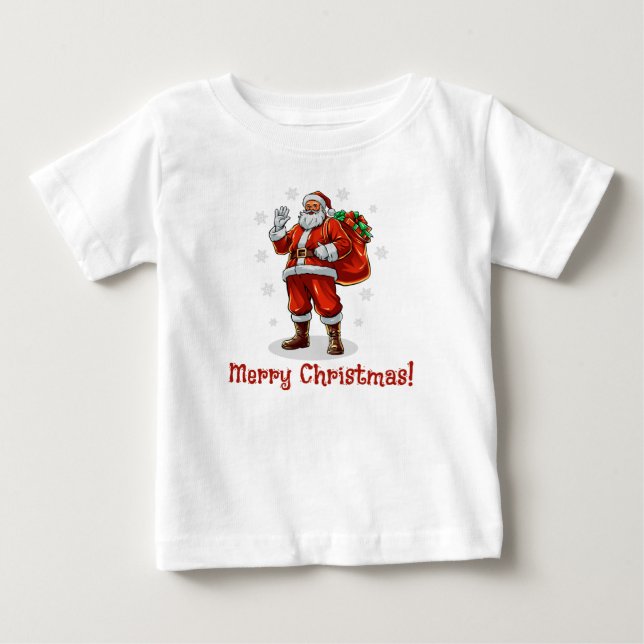 Camiseta Papai Noel Clássico trazendo presentes de Natal (Frente)