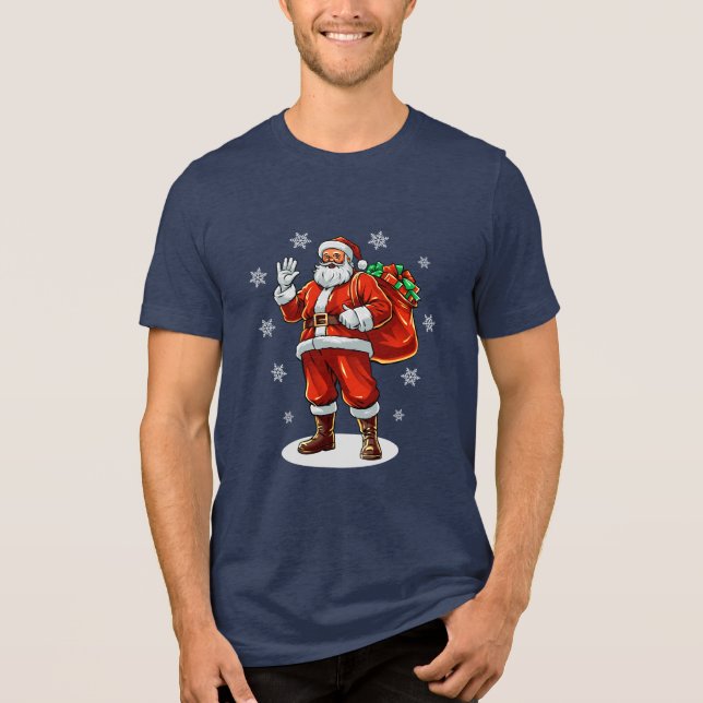 Camiseta Papai Noel Clássico trazendo presentes de Natal (Frente)