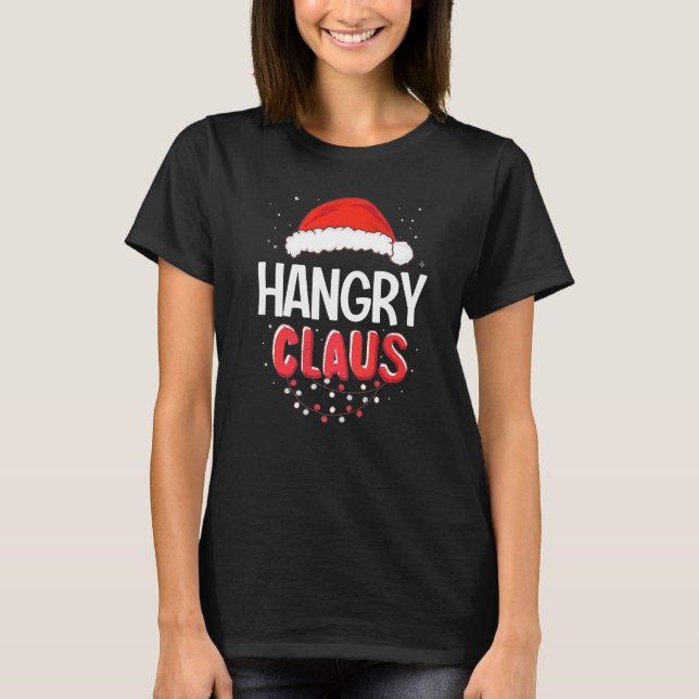 Camiseta Papai Noel com Fome Roupa de Natal Combinando Prem (Frente)