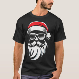 Camiseta Papai Noel Com Óculos De Sol E Barba