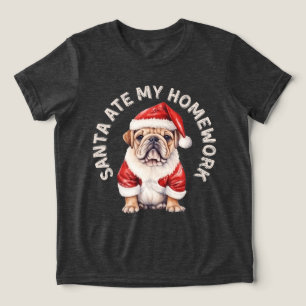 Camiseta Papai Noel Comeu Minha Lição de Casa