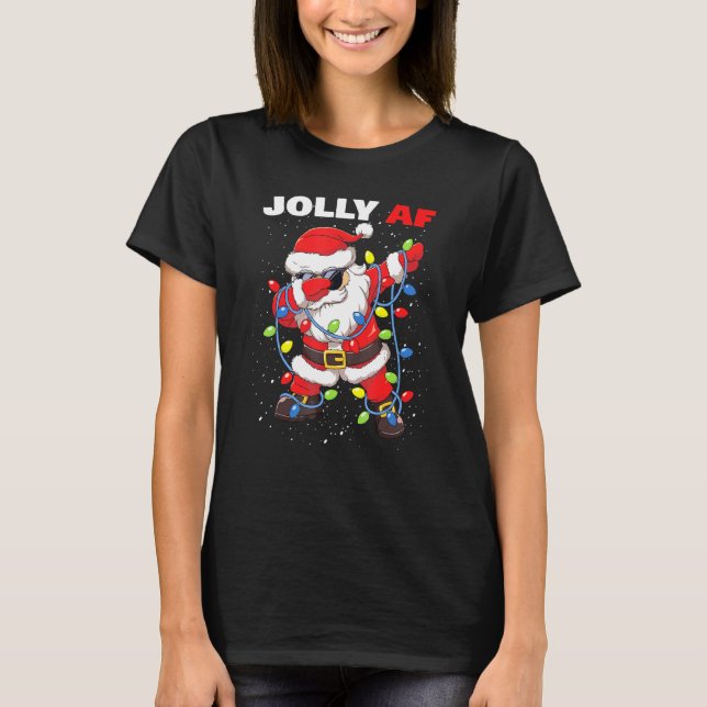 Camiseta Papai Noel Dabando De Óculos De Sol Alegre Prf Ina (Frente)