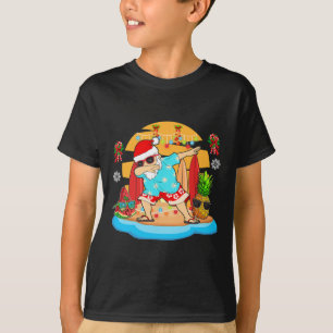 Camiseta Papai Noel Dabando Óculos de Sol Com Abacaxi Melan
