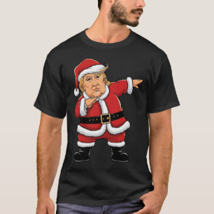 Camiseta Papai Noel Dabbing Trump Luzes de Natal Meninas Me