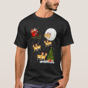 Camiseta Papai Noel de Cabra Voadora Trenó Natal Divertido 