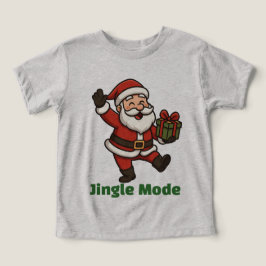 Camiseta Papai Noel de desenho animado dançando alegremente