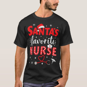 Camiseta Papai noel de enfermeira favorita para o natal no