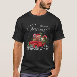 Camiseta Papai noel de Feliz de Caminhão Vermelho Ancorado