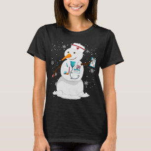 Camiseta papai noel de inverno familiar enfermeira de natal