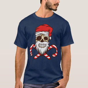 Camiseta Papai noel de Jolly ruim Caveira pirata XMAS