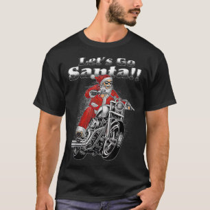 Camiseta Papai Noel de moto Fã de motocicleta Vamos Brandom