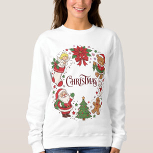 Camiseta Papai Noel de Natal Fofo, Teddy e Ícones de Feriad