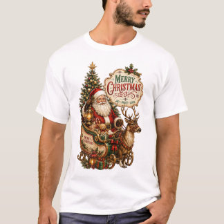 Camiseta Papai Noel de Natal Vintage