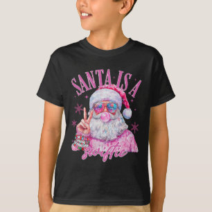 Camiseta Papai Noel de Óculos Rosa é um Papai Noel Rápido C
