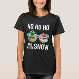 Camiseta Papai Noel de Palmeira Surfa Férias de Verão Natal