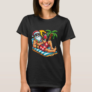 Camiseta Papai Noel de sunga Festa de Natal de Verão na Pra