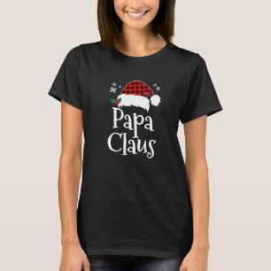 Camiseta Papai Noel de Xadrez de Búfalo Família Gorro de Na