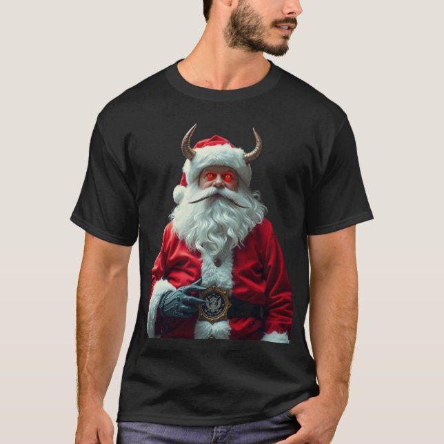 Camiseta Papai Noel Demônico com Cavalos (Frente)
