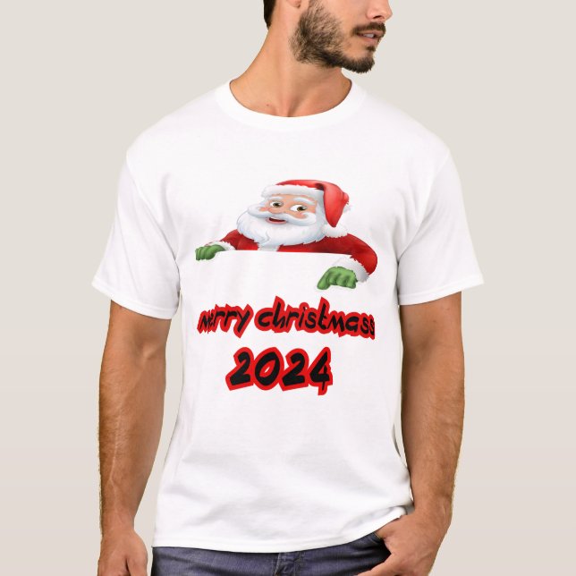 Camiseta Papai Noel deseja a todos um feliz ano novo (Frente)