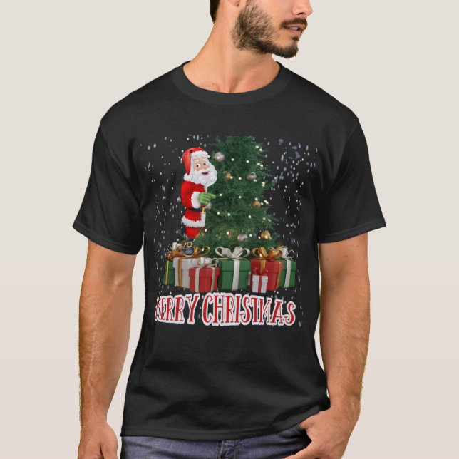 Camiseta Papai Noel deseja a todos um feliz ano novo 2024 (Frente)