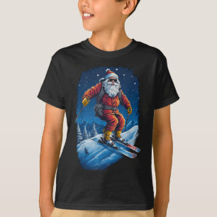 Camiseta Papai Noel Destruindo As Encostas Papai Noel Esqui