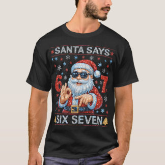 Camiseta Papai Noel Diz 6 7 Brilho Natal Diamante Rhine