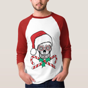 Camiseta Papai noel do crânio do açúcar