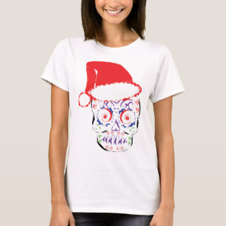 Camiseta Papai noel do crânio do açúcar