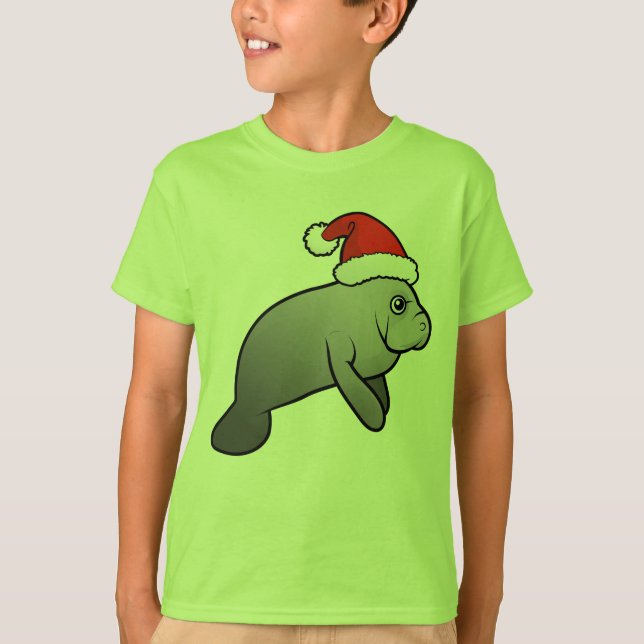 Camiseta Papai noel do peixe-boi do Natal (Frente)