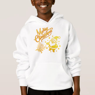 Camiseta Papai Noel Dourado e Design de Natal da Árvore de 