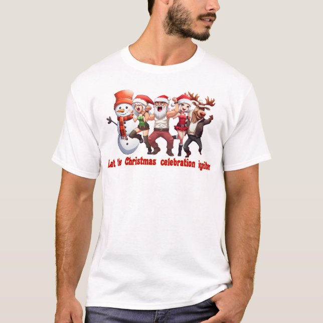 Camiseta Papai Noel e Amigos (Frente)