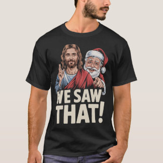 Camiseta Papai Noel E Jesus Meme Cristão Engraçado garota g