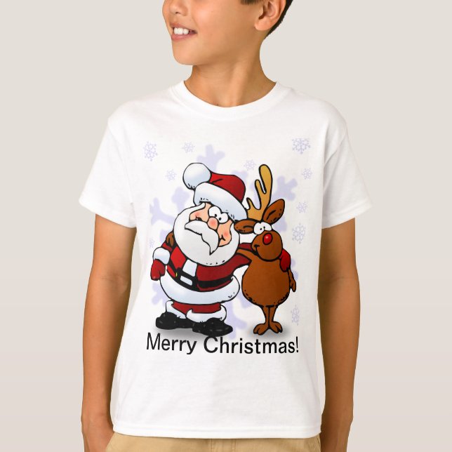 Camiseta Papai noel e Natal da rena (Frente)
