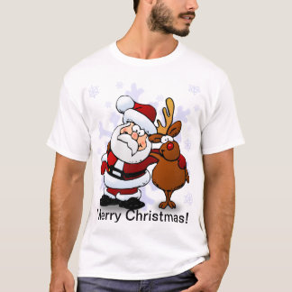 Camiseta Papai noel e Natal da rena