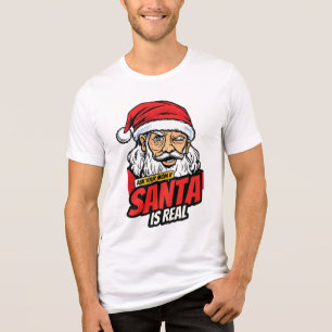 Camiseta Papai Noel é Real – Pergunte à Sua Mãe Arte Pop Pa