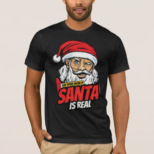 Camiseta Papai Noel é Real – Pergunte à Sua Mãe Arte Pop Pa