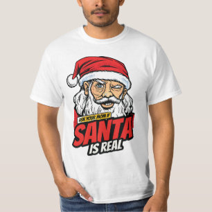 Camiseta Papai Noel é Real – Pergunte à Sua Mãe Arte Pop Pa