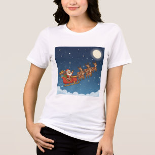 Camiseta Papai Noel e Rena Voando Sobre a Lua – Mágico