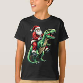Camiseta Papai Noel em dinossauro