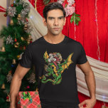 Camiseta Papai Noel Em Um Presente De Carregando De Dragão<br><div class="desc">Apresentando nossas camisetas de Natal 🎅 festivas! 🐉 Prepare-se para adicionar um traço de mágica de férias ao seu guarda-roupa com o nosso design exclusivo de "Papai Noel em um Dragão Voador e Presentes". 🎁 🐲 Recursos: 🎅 Jolly Old Santo Nick cavalgando um dragão majestoso 🎁 Papais noeis entregando presentes...</div>