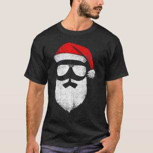 Camiseta Papai Noel Encara Óculos De Sol Com Barba De Chapé