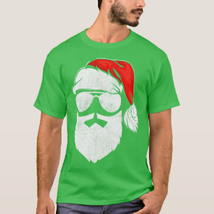 Camiseta Papai Noel encara óculos escuros com barba de chap