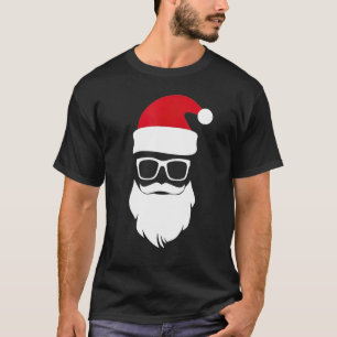 Camiseta Papai Noel encara óculos escuros com barba de chap