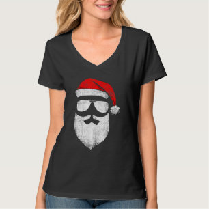 Camiseta Papai Noel encara óculos escuros com barba de chap