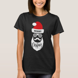 Camiseta Papai Noel encara óculos escuros com barba de chap
