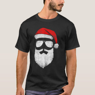 Camiseta Papai Noel encara óculos escuros com barba de chap